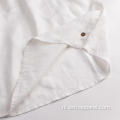 Witte losse lange casual damesoverhemden met lange mouwen